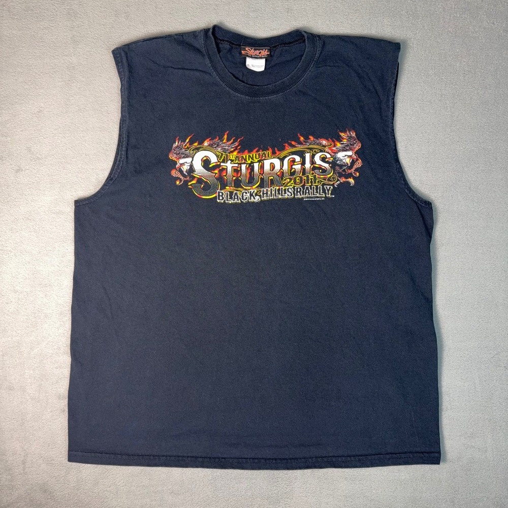 Sturgis 2011 Black Hills Rally Sleeveless Muscle Tee Eagle Motorcycle Men's XL